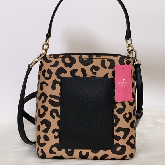 New💃Kate Spade darcy graphic leopard small bucket - Picture 5 of 10